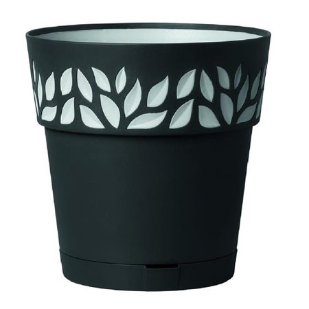 MARSHALL POTTERY Marshall Pottery 7004613 5.9 in. Leaf Planter; Black - Pack of 12 7004613